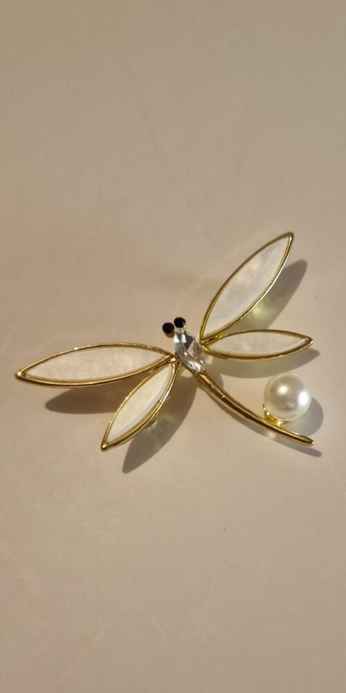 beautiful dragonfly gold plated brooch