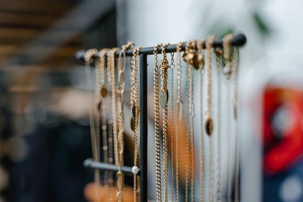 a collection of necklaces