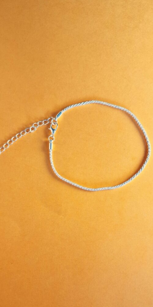 Silver Chain Fabric Bracelet