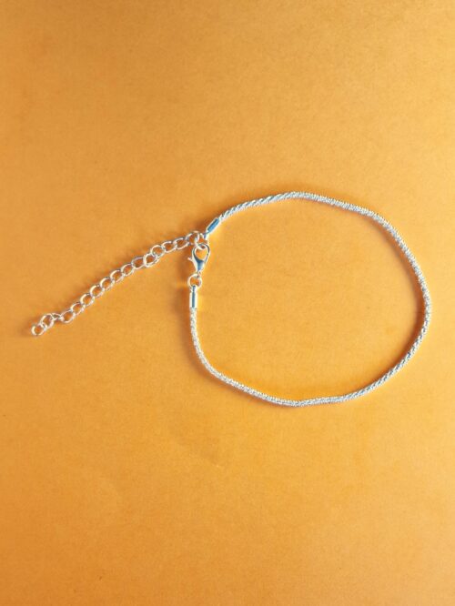 Silver Chain Fabric Bracelet