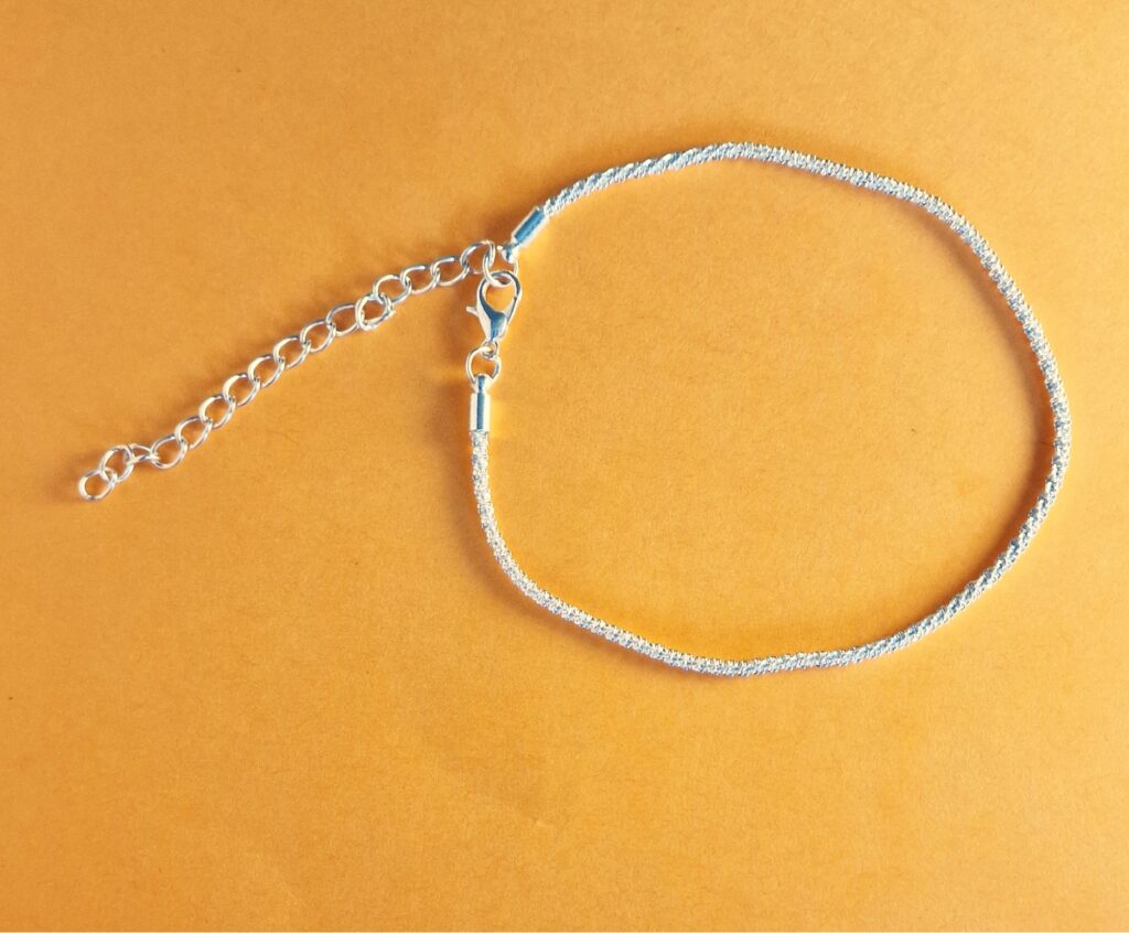 Silver Chain Fabric Bracelet