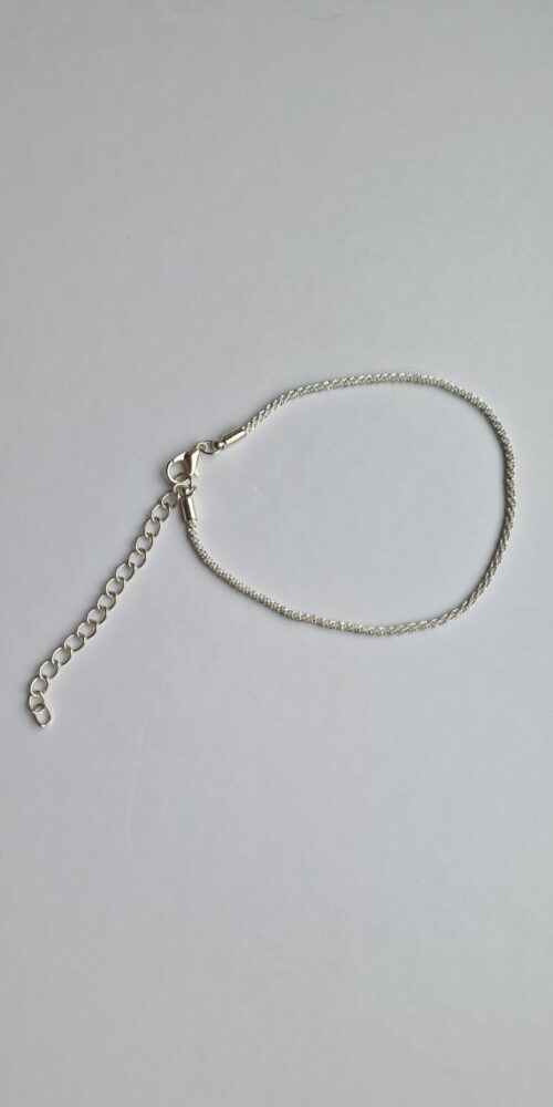 Silver Chain Fabric Bracelet