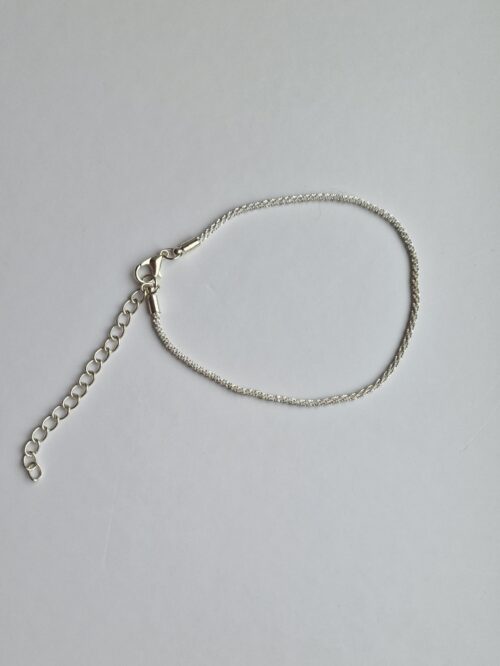 Silver Chain Fabric Bracelet
