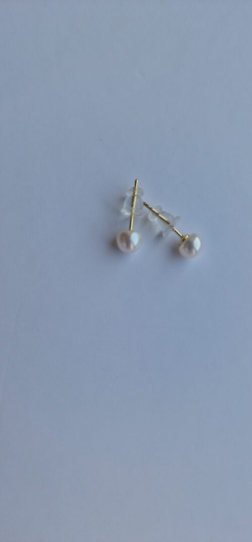 Small Pearl Stud Earrings - Image 4