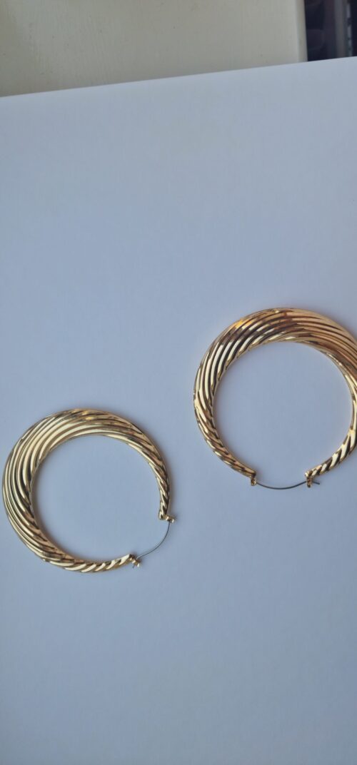 Big Statement Gold Hoop Earrings - Image 2